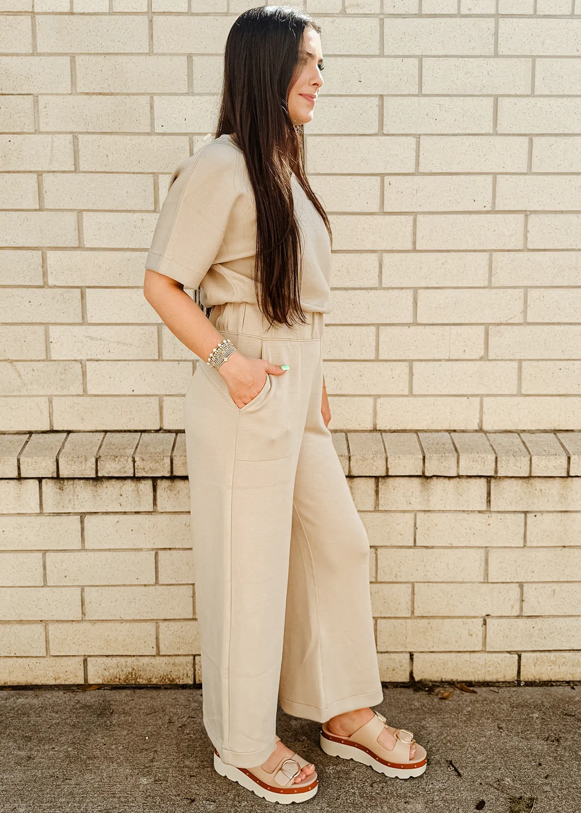 Air Essentials Cropped Wide Leg Jumpsuit