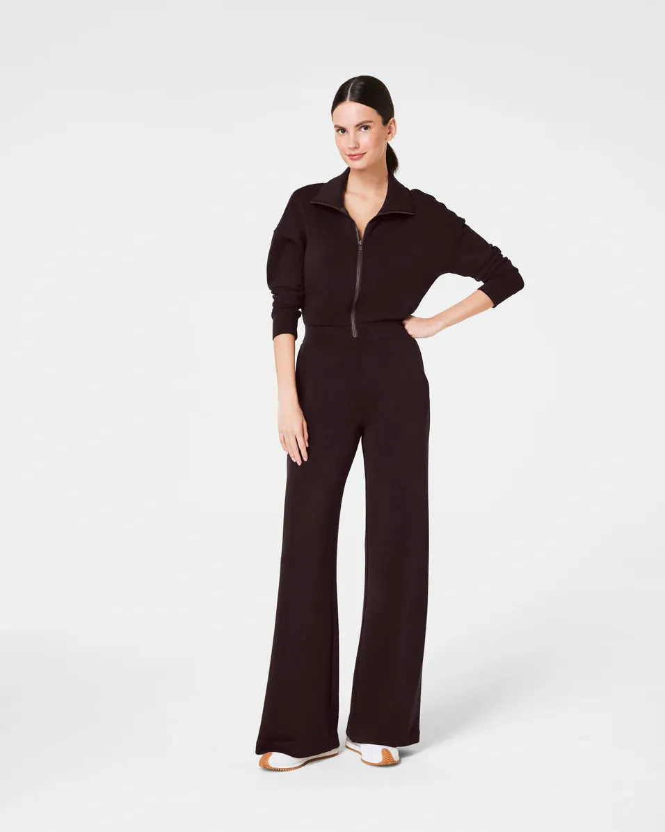 AirEssentials Long Sleeve Wide Leg Jumpsuit - Truffle Brown