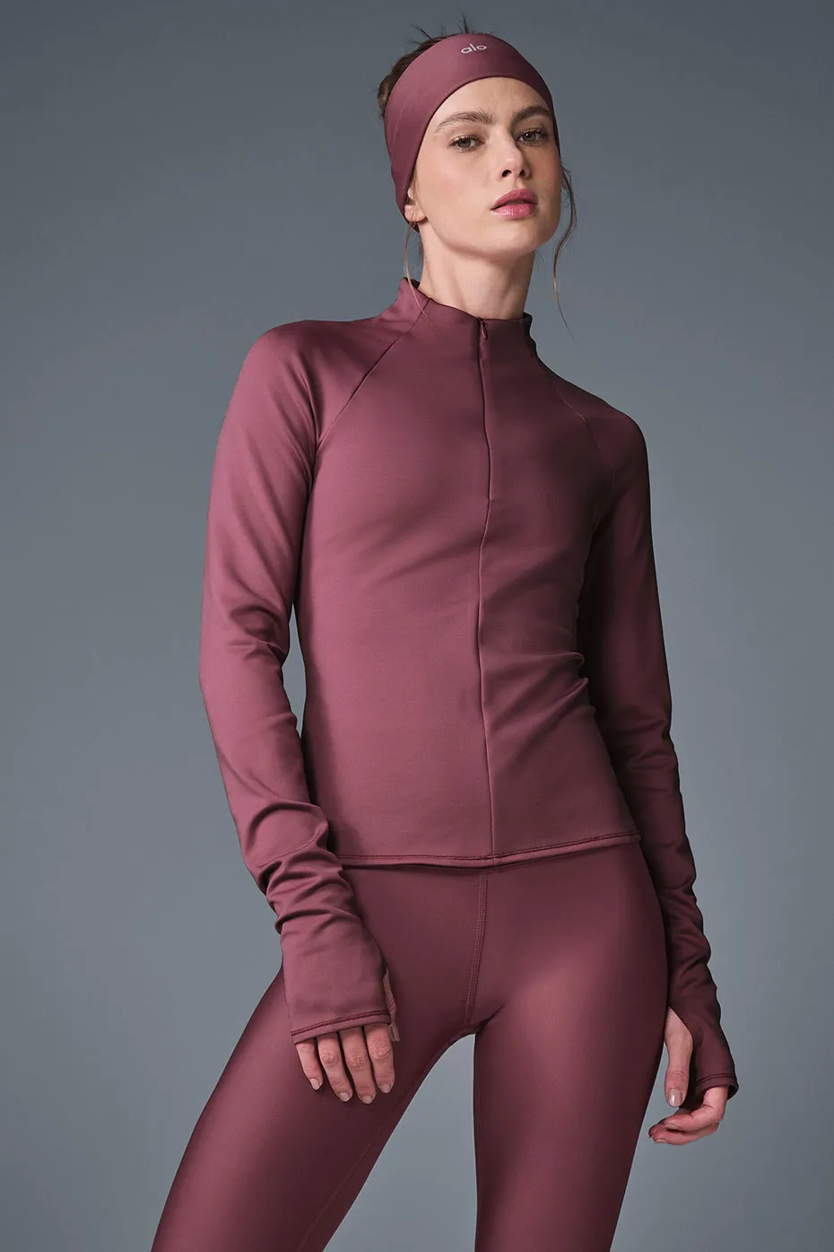 Airlift Winter Warm 1/4 Zip Long Sleeve - Burgundy Truffle