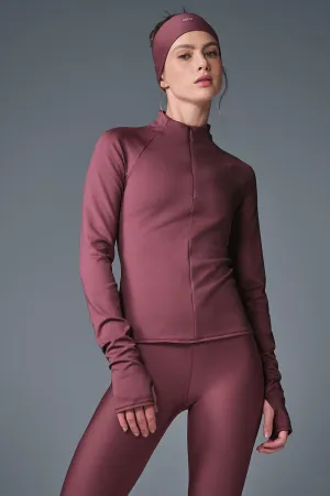 Airlift Winter Warm 1/4 Zip Long Sleeve - Burgundy Truffle