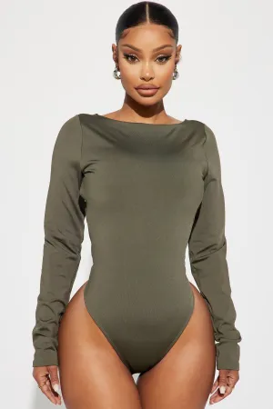 Alexus Smooth Fit Low Back Bodysuit - Olive