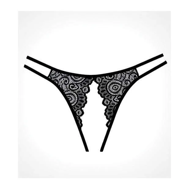 Allure Lingerie - Adore Lovestruck Crotchless Panty O/S (Black)