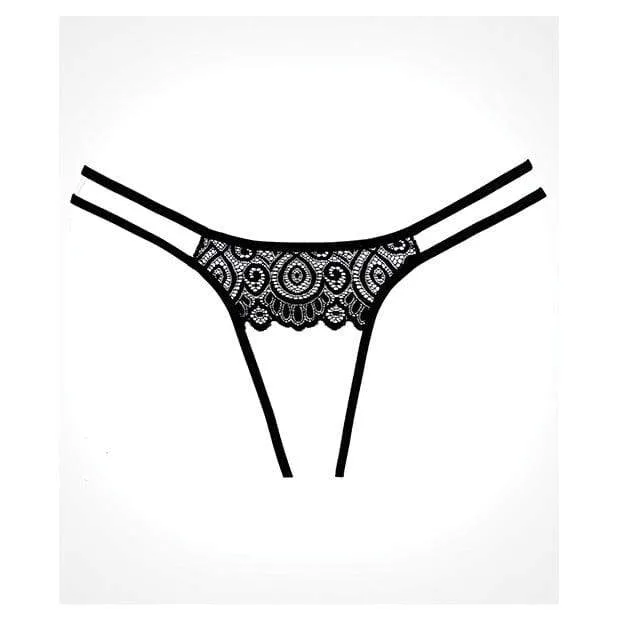 Allure Lingerie - Adore Lovestruck Crotchless Panty O/S (Black)