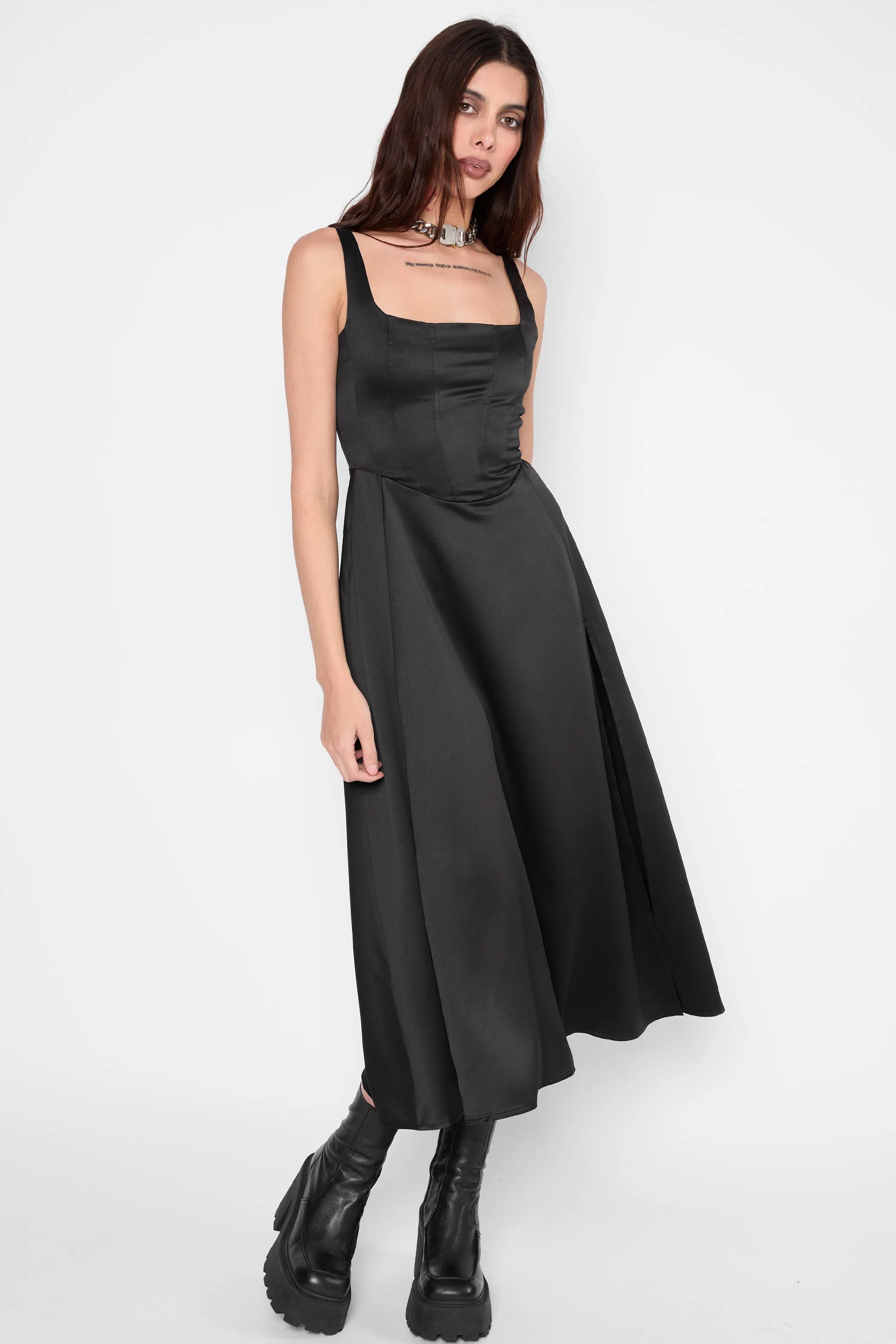 Alyx Satin Corset Midi Dress