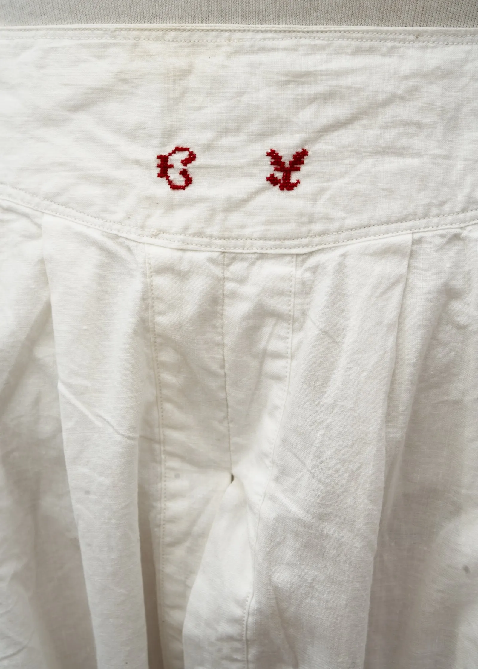 Antique Victorian White Knickerbockers • Split Leg Bloomers