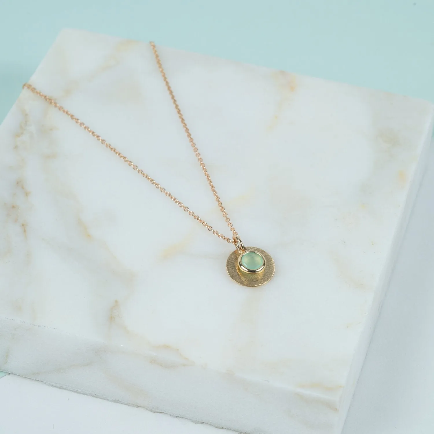 Bali 9ct Gold Chrysoprase May Birthstone Necklace