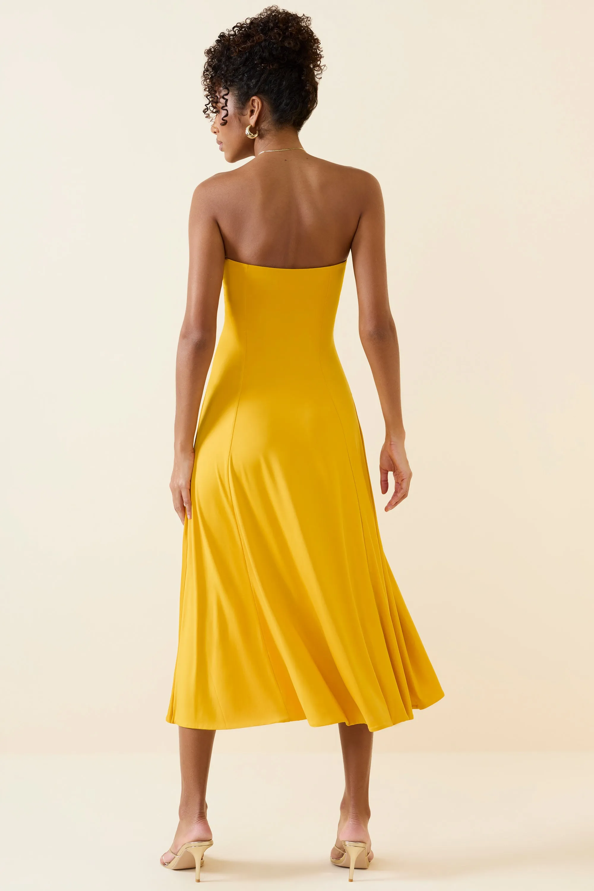 Bandeau Midaxi Dress in Golden Yellow