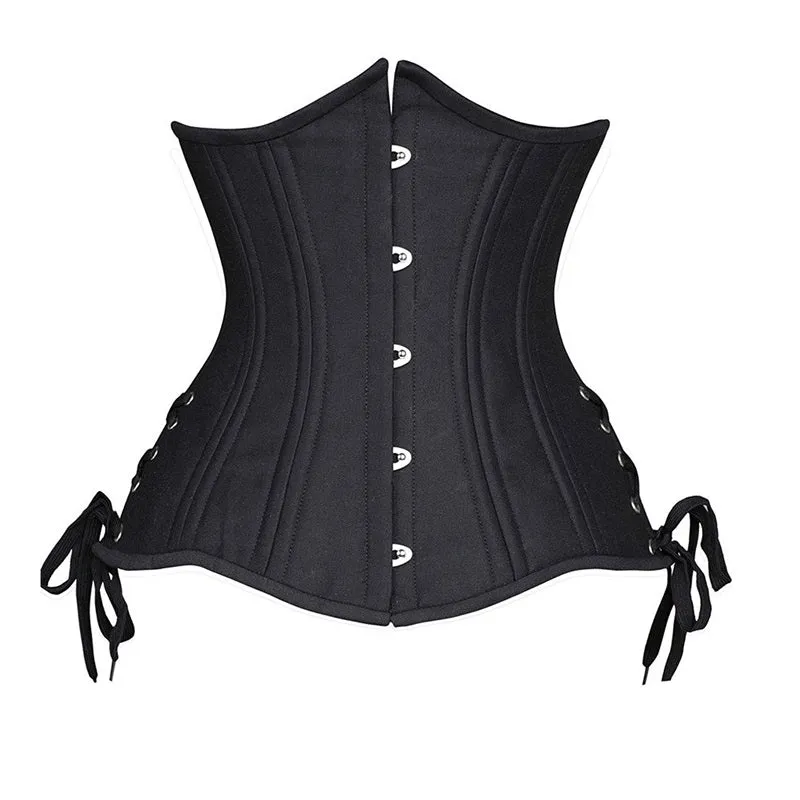 Black Longline Underbust Hourglass Corset W/ Hip Ties