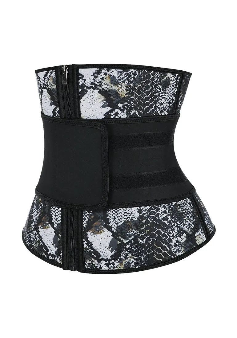 Black Snakeskin Women's Corset Waist Trainer