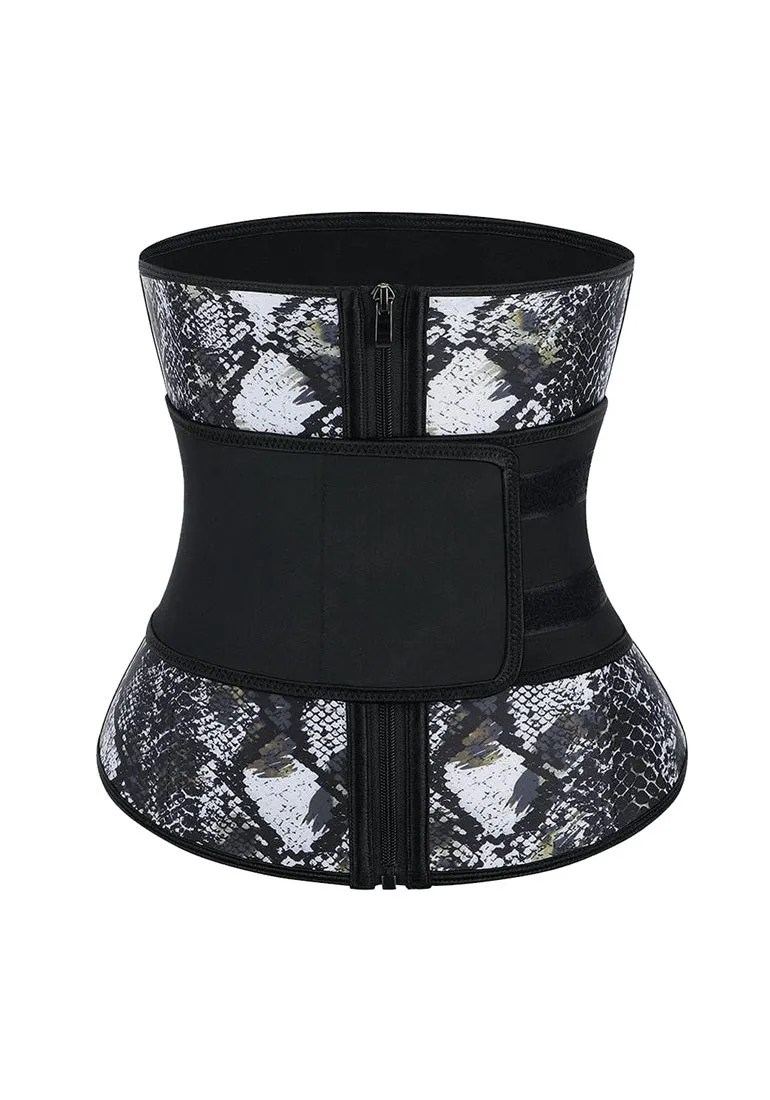 Black Snakeskin Women's Corset Waist Trainer