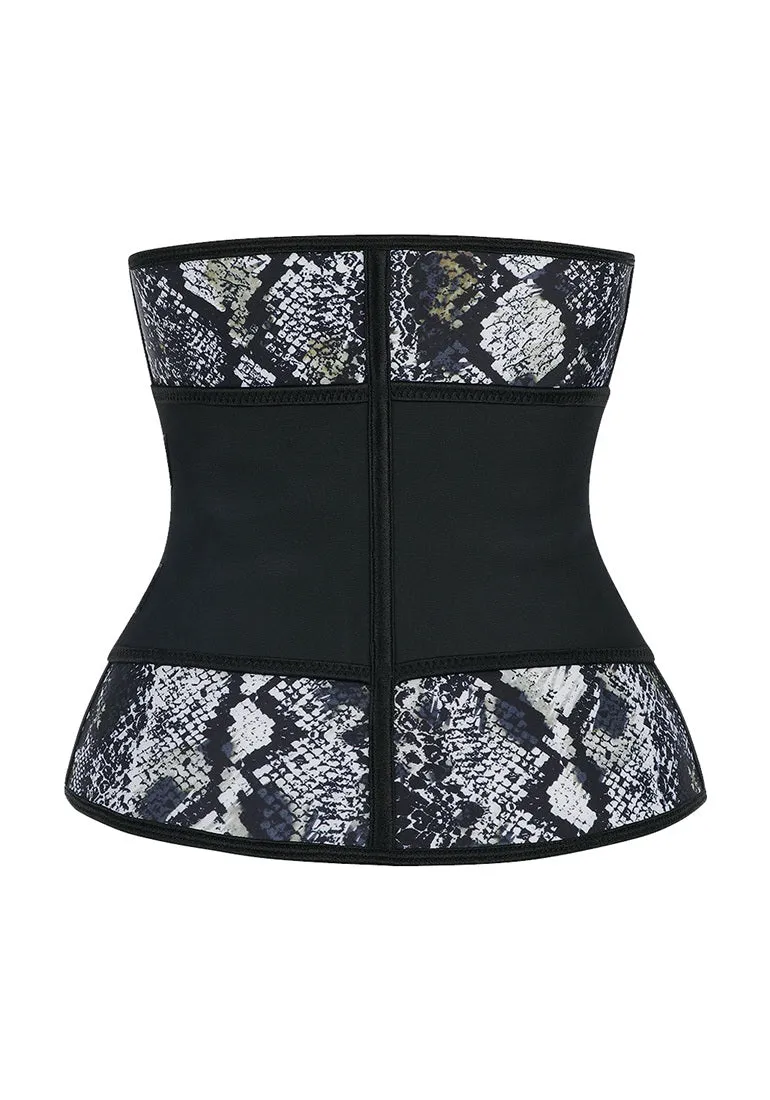 Black Snakeskin Women's Corset Waist Trainer