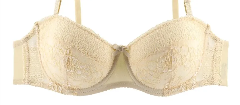 Demi Bra Floral Lace Underwire Bra Lightly Padded Comfort Demi Plunge