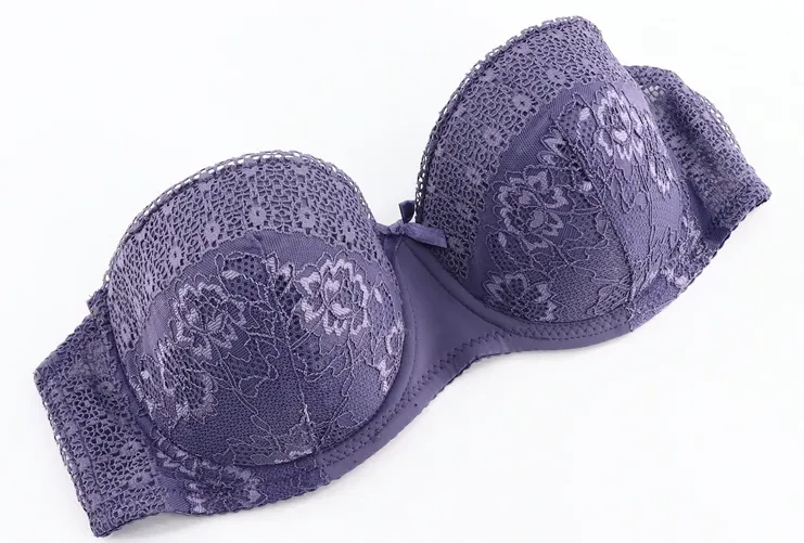 Demi Bra Floral Lace Underwire Bra Lightly Padded Comfort Demi Plunge