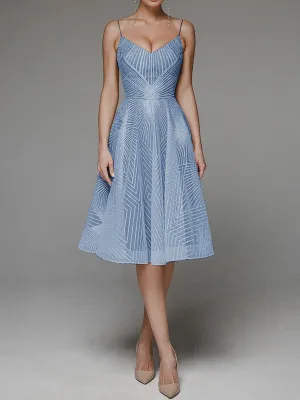 Elegant Sexy Sling Embroidered Evening Dress