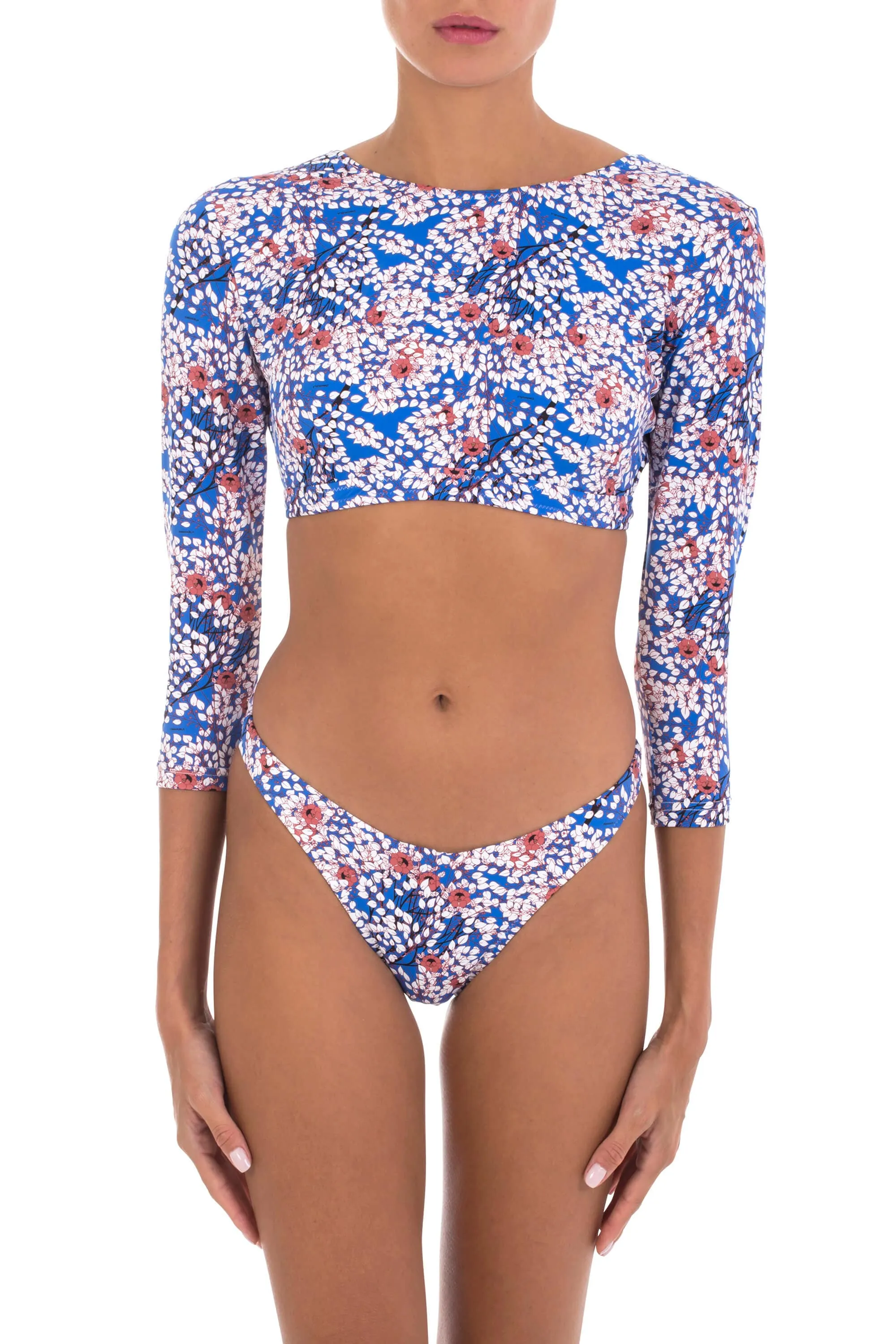 Ella Long Sleeve Bikini Flowers Blue/Multi