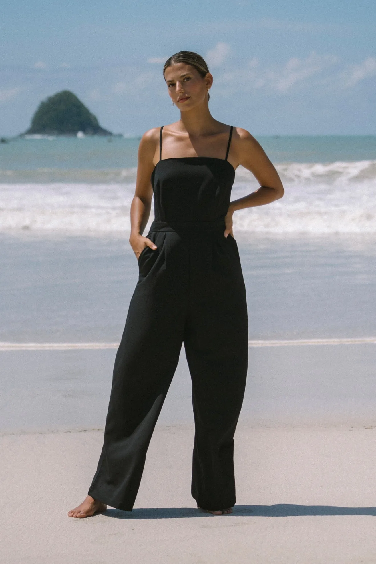 Estelle Black Tie Back Jumpsuit