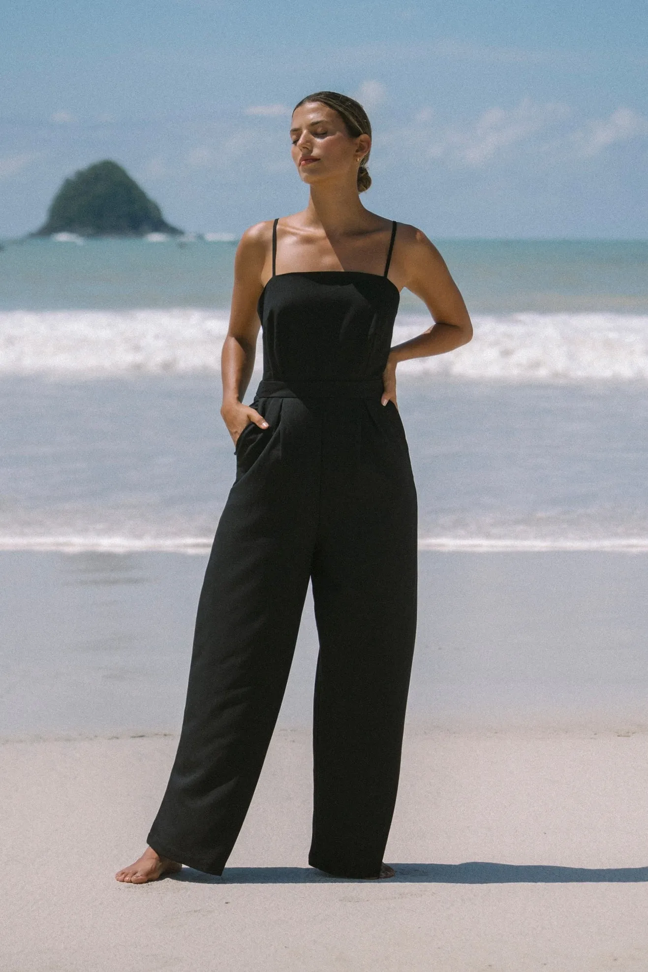 Estelle Black Tie Back Jumpsuit