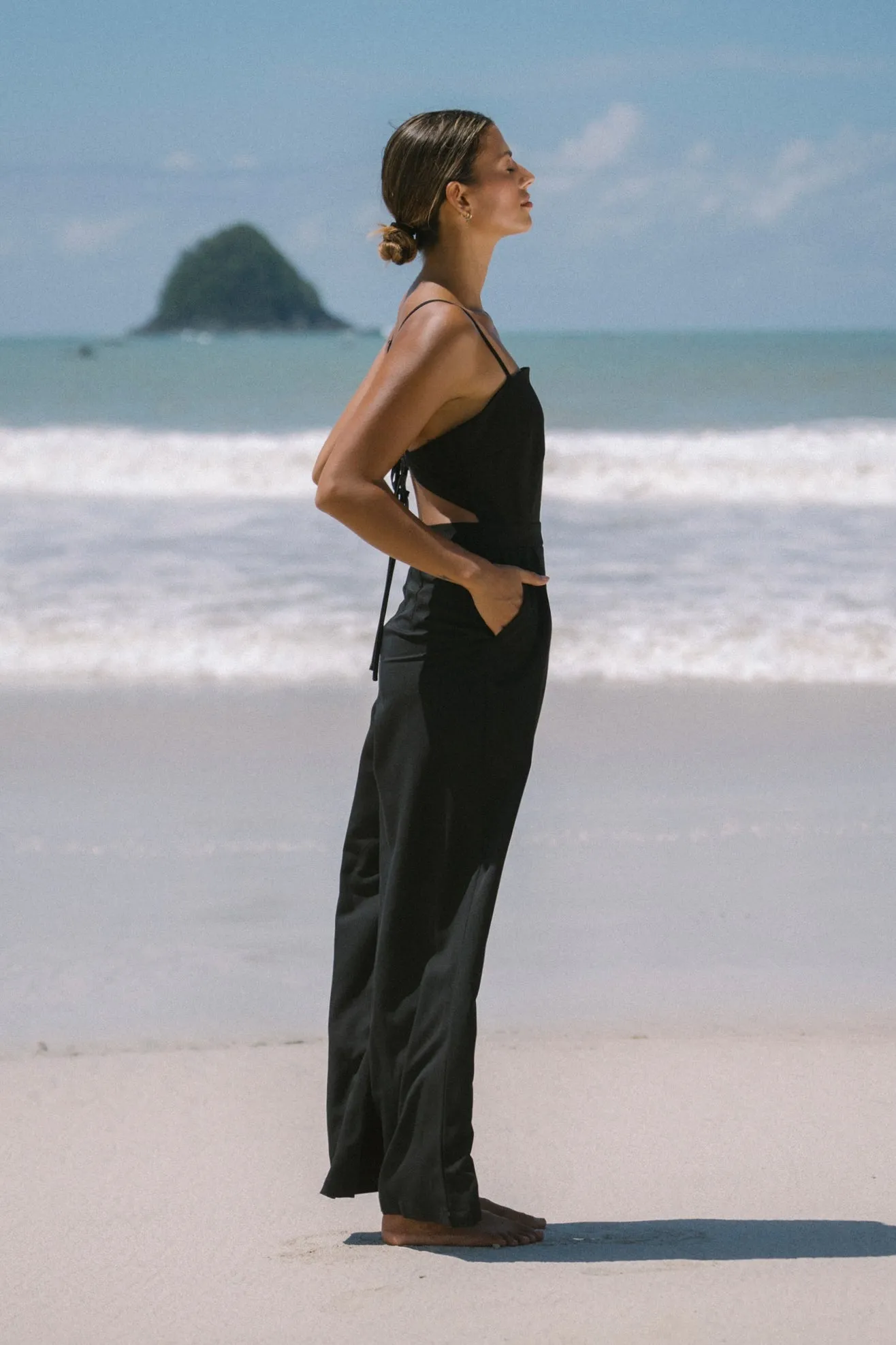 Estelle Black Tie Back Jumpsuit