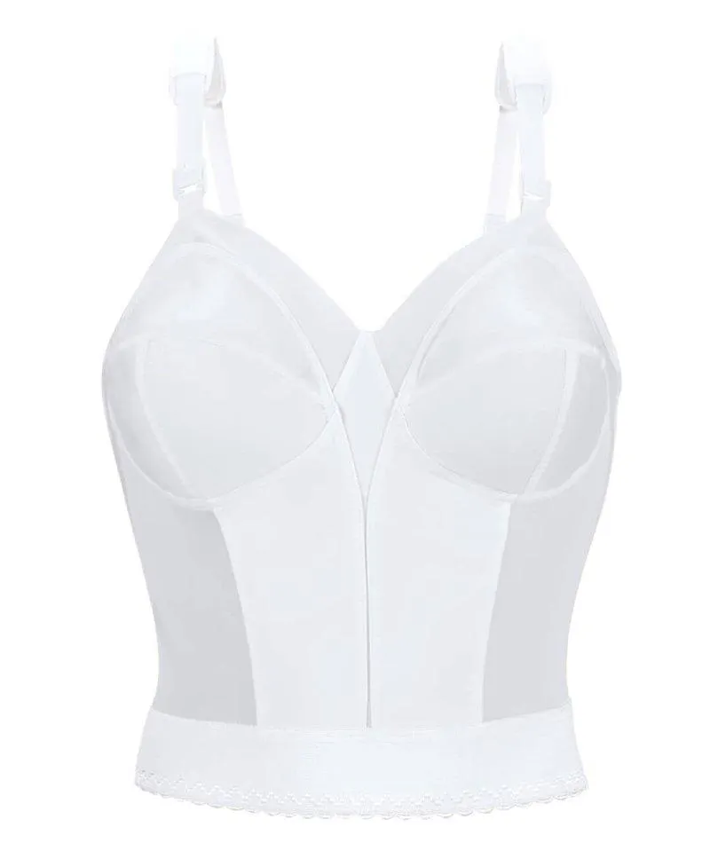 Exquisite Form Fully Back Close Longline Bra - White