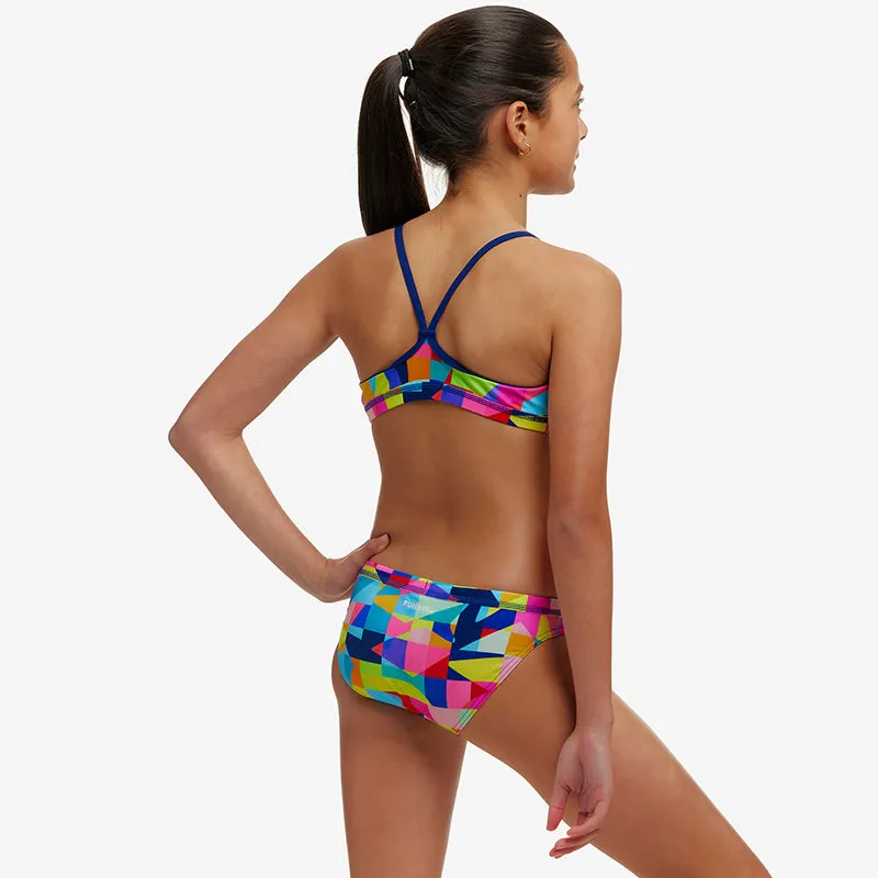 Funkita - On The Grid - Girls Eco Racerback Two Piece