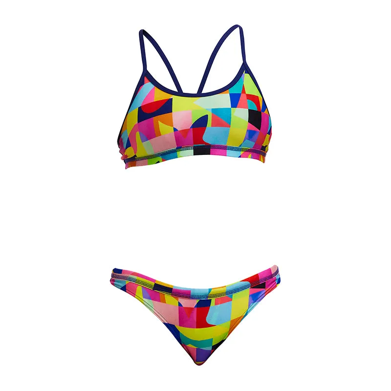 Funkita - On The Grid - Girls Eco Racerback Two Piece