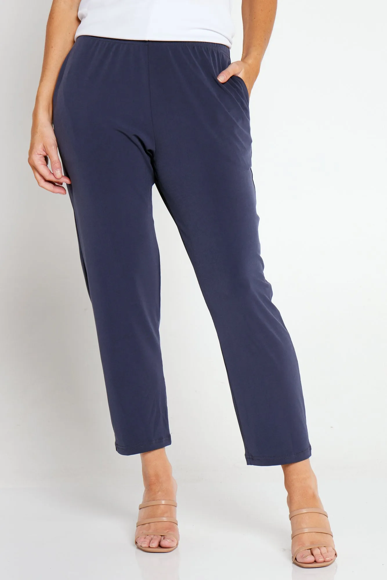 Gianna Pocket Pants Petite - Charcoal