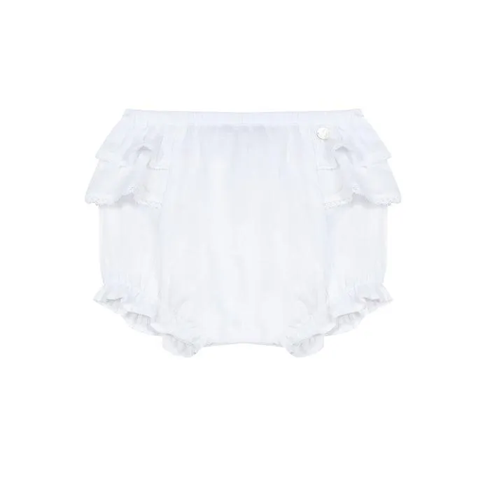 Girls White Jasmine Bloomers