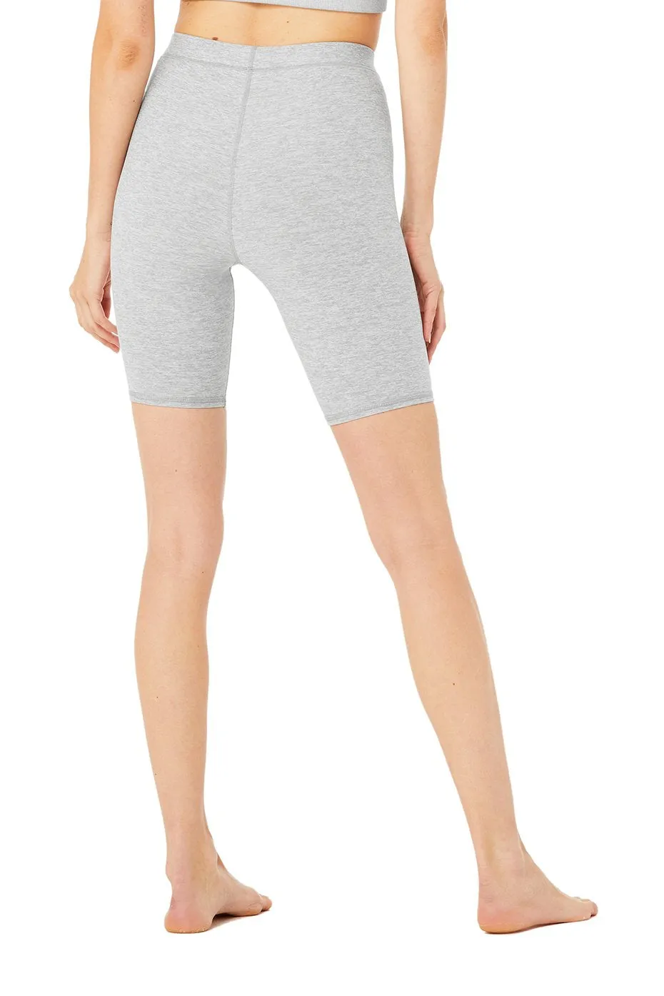 High-Waist Alosoft Flow Biker Short - Zinc Heather