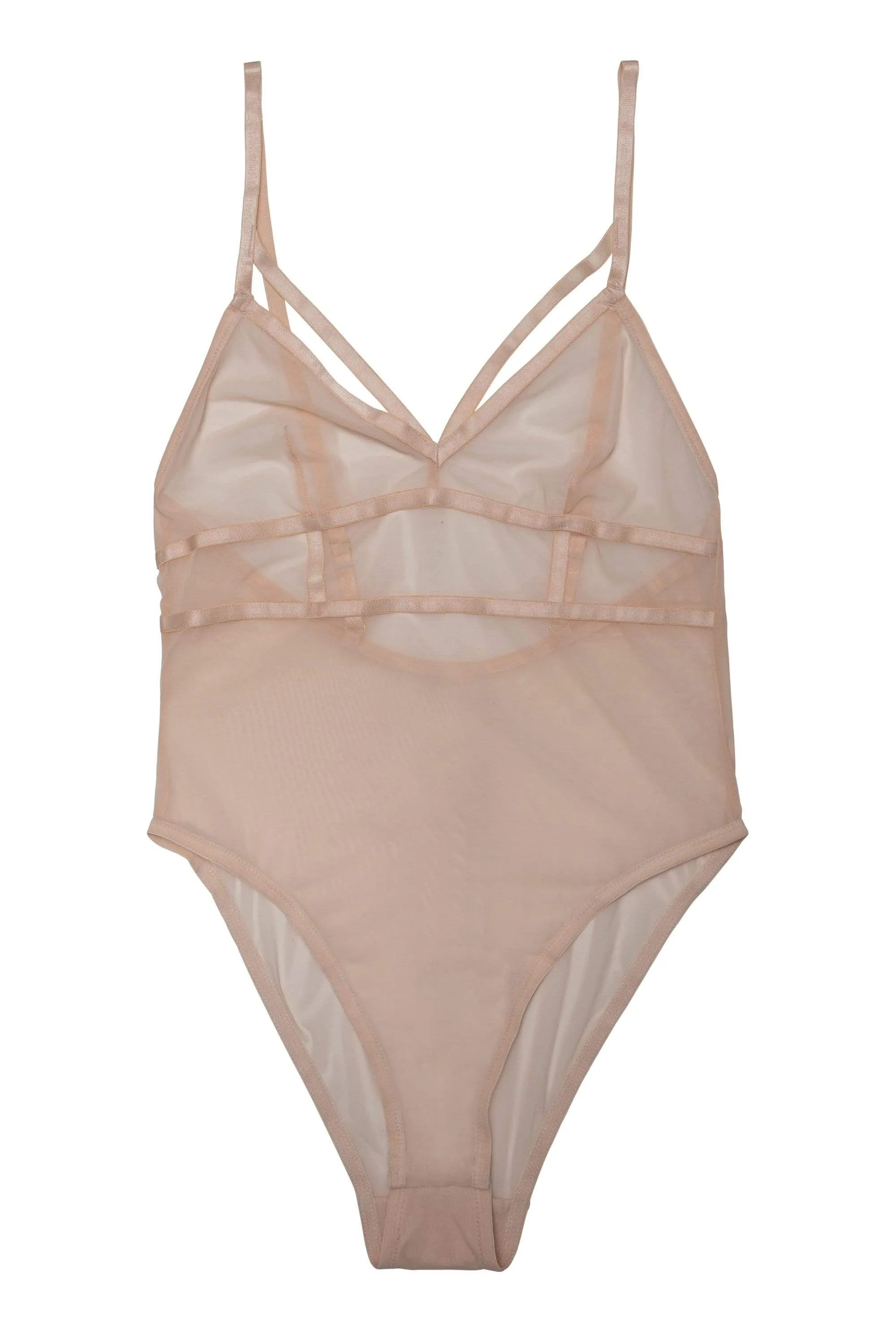 Hustler Arielle Peach Mesh Body with Strap Detail