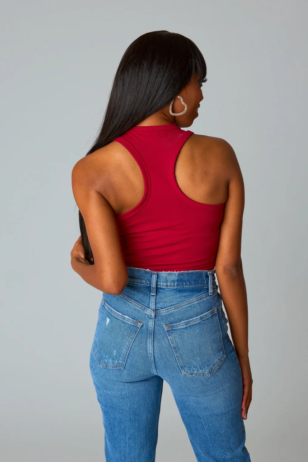 Jada Halter Bodysuit - Crimson