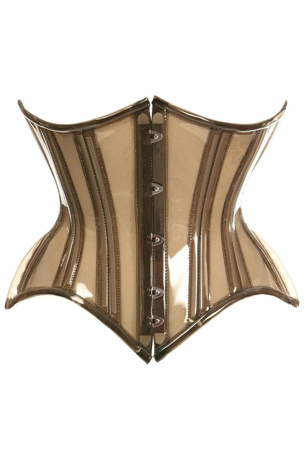 Lavish Mocha Clear Curvy Underbust Waist Cincher Corset