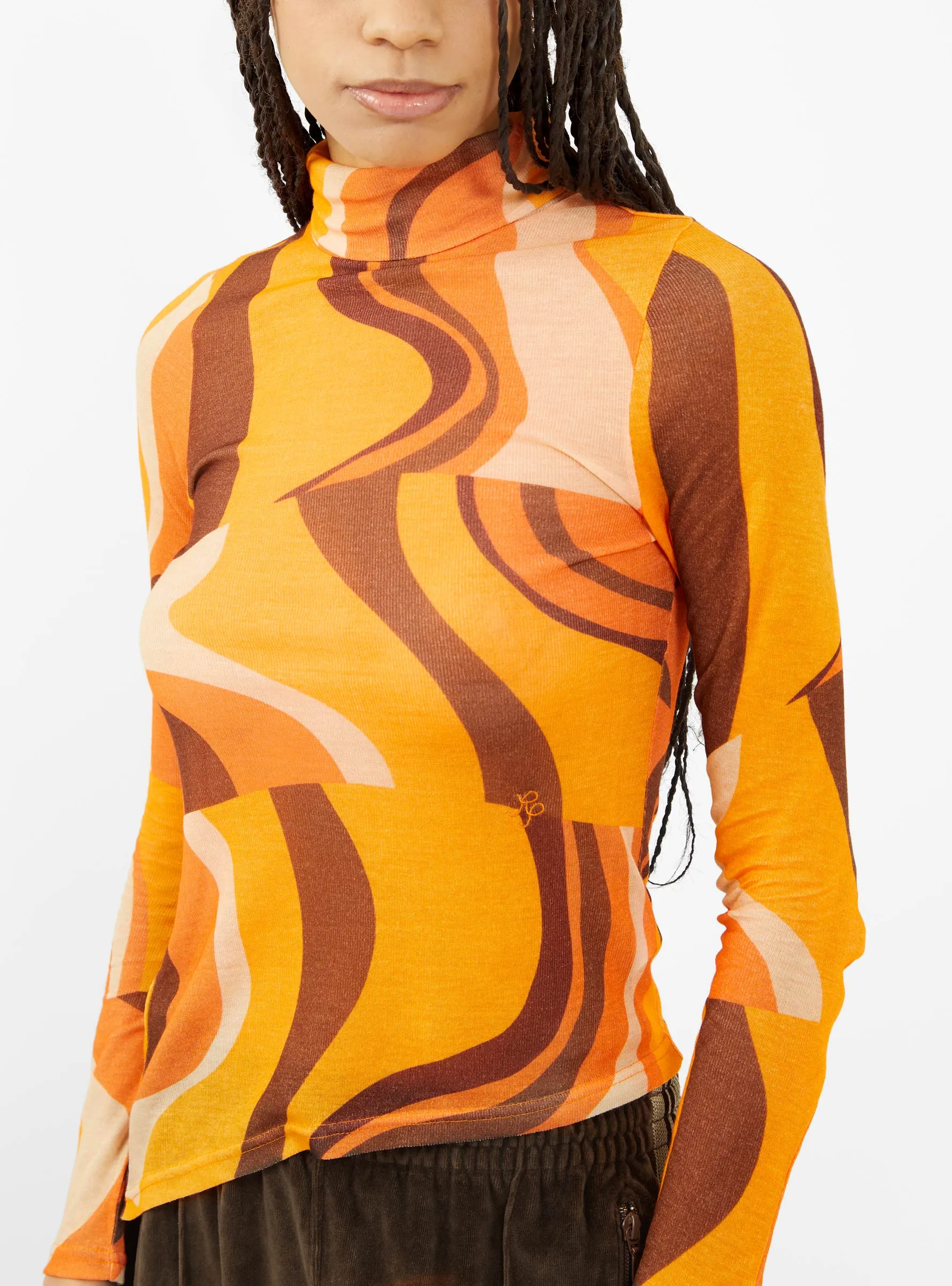 Logan Top Orange Print