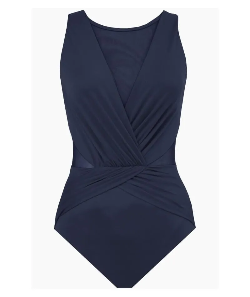 Miraclesuit Swim Illusionists Palma Shaping High Neck DD Cup One Piece Swimsuit - Midnight