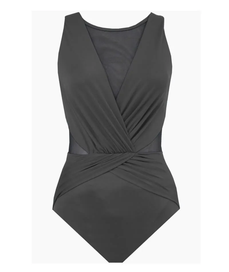 Miraclesuit Swim Illusionists Palma Shaping High Neck DD Cup Swimsuit - Black