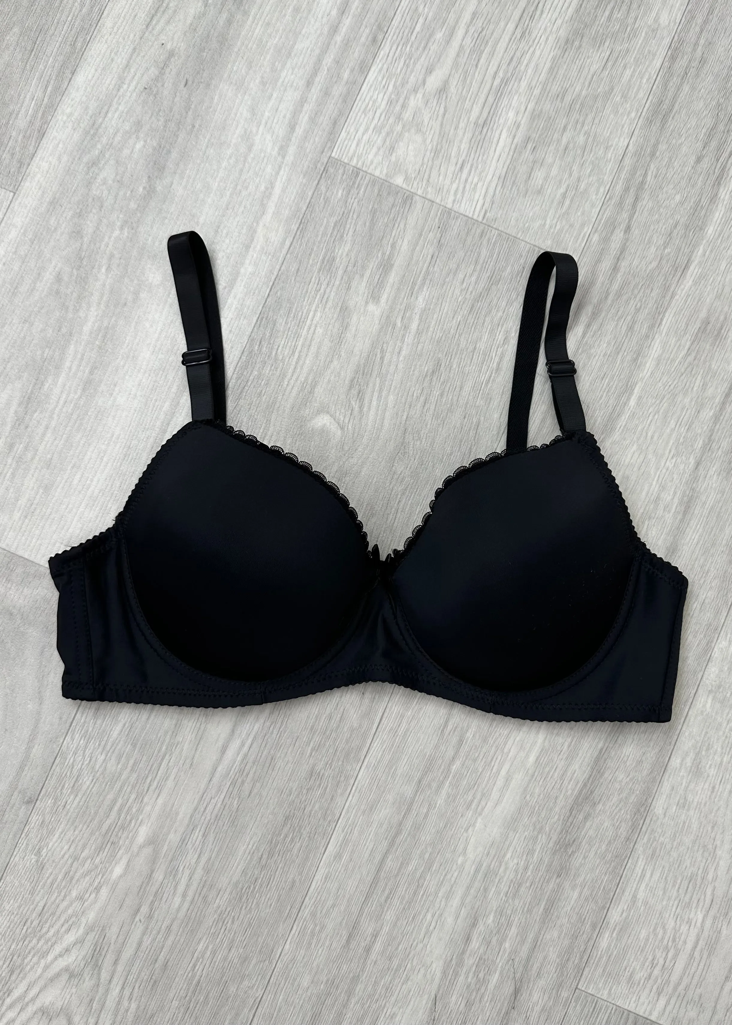 Netty Black Lace Trim Bra