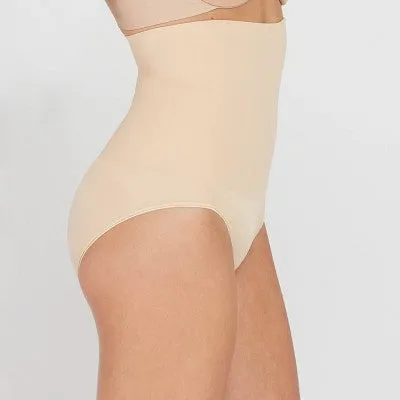 New - ASSETS by Spanx Women's Remarkable Results High Waist Control Brief - Light Beige 1X