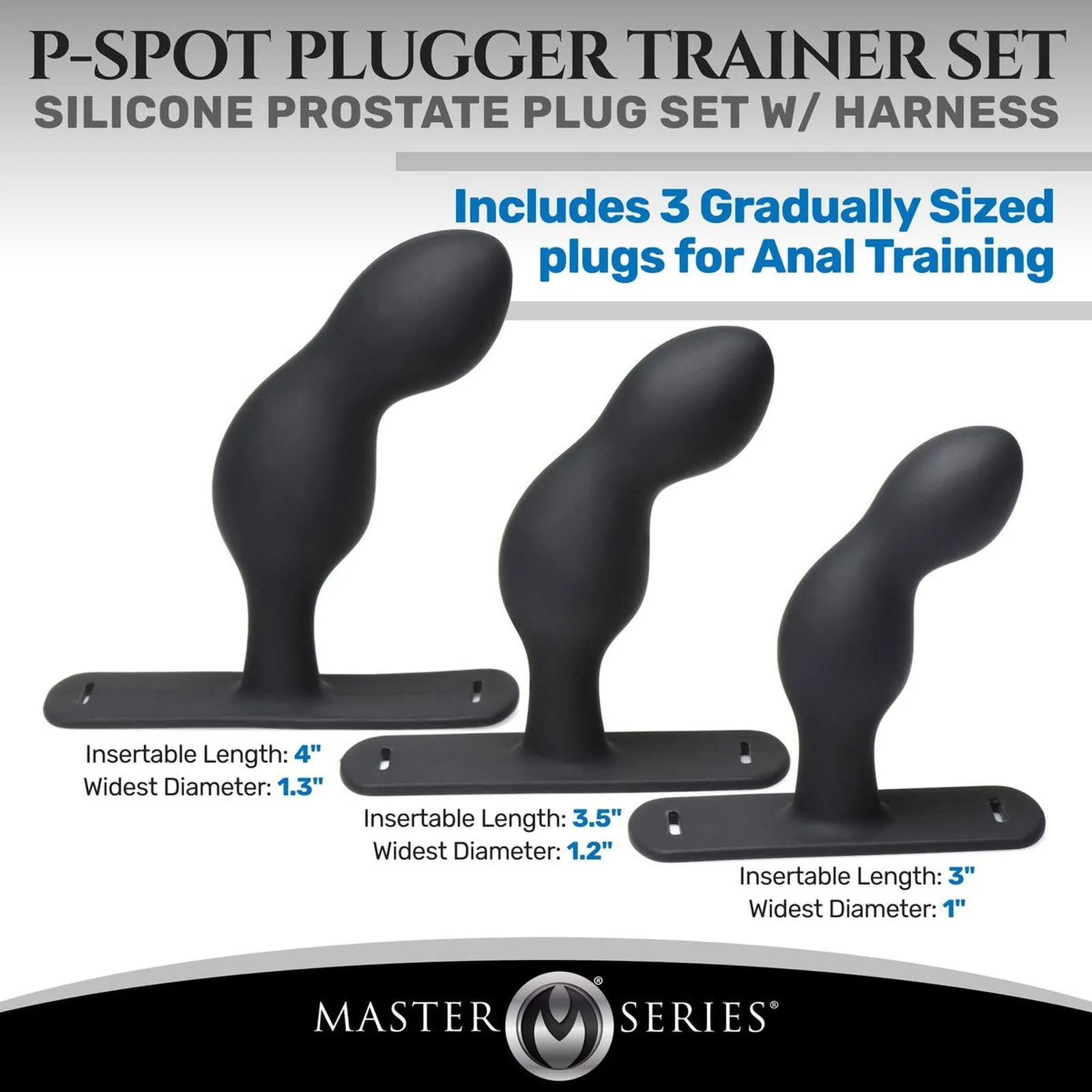 P-spot 3 Piece Silicone Trainer Set With Harness