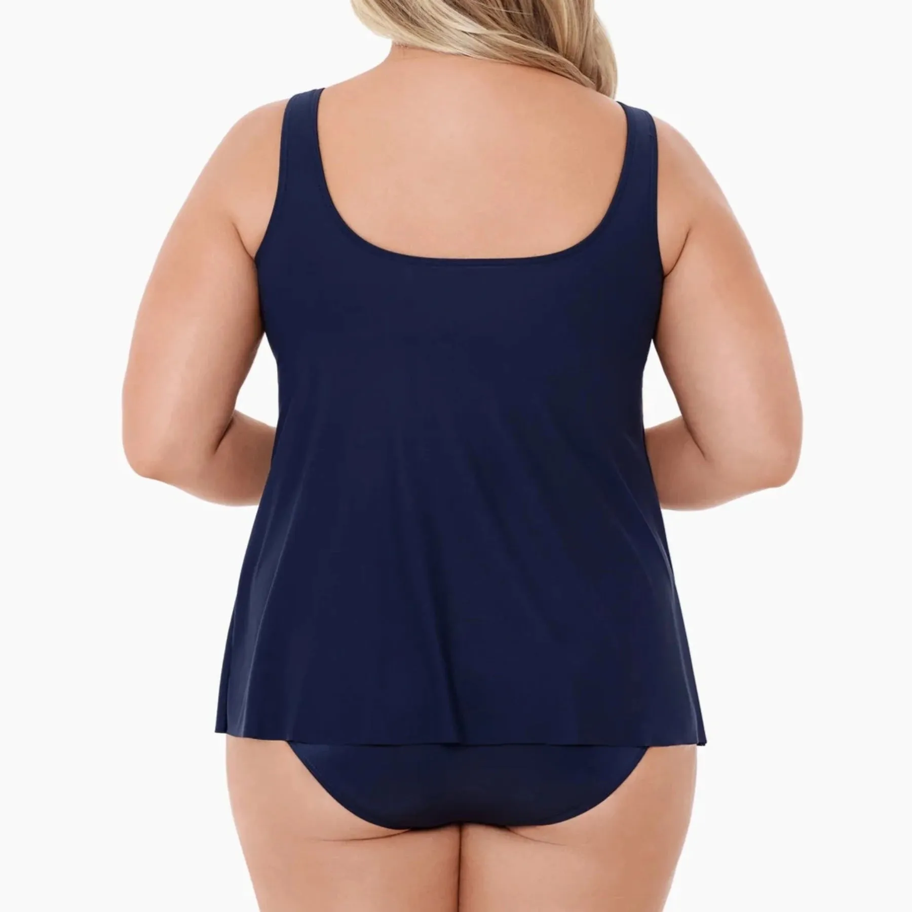 Plus Size Illusionists Ursula Underwire Tankini Top 6525727W - Midnight