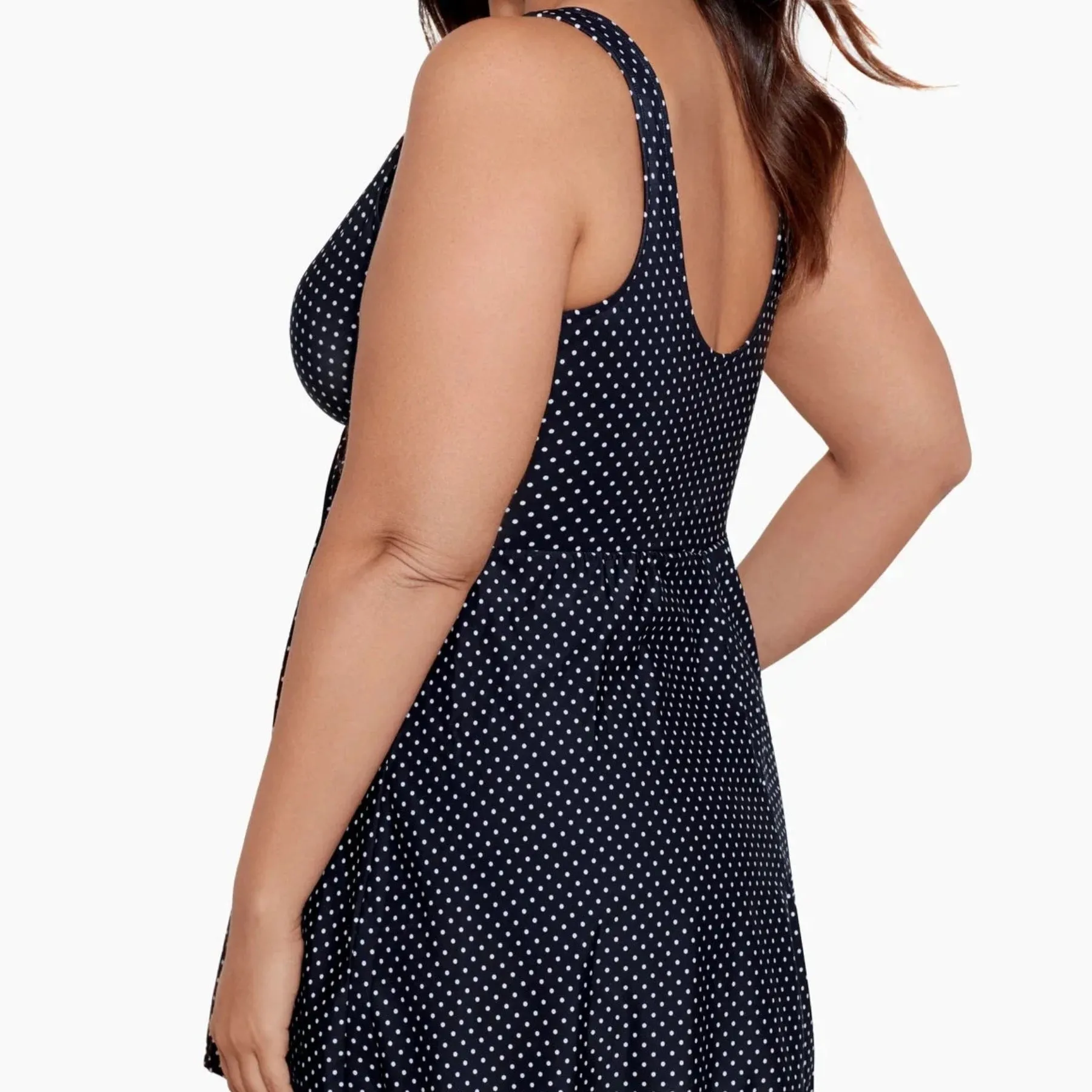 Plus Size Pin Point Marais One Piece Swim Dress 6518835W - Black/White