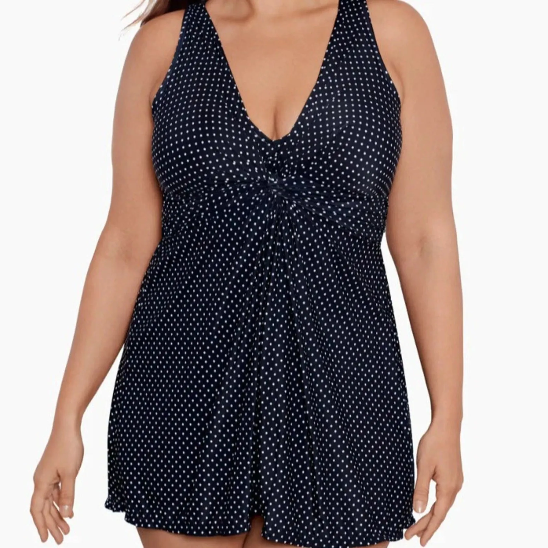 Plus Size Pin Point Marais One Piece Swim Dress 6518835W - Black/White