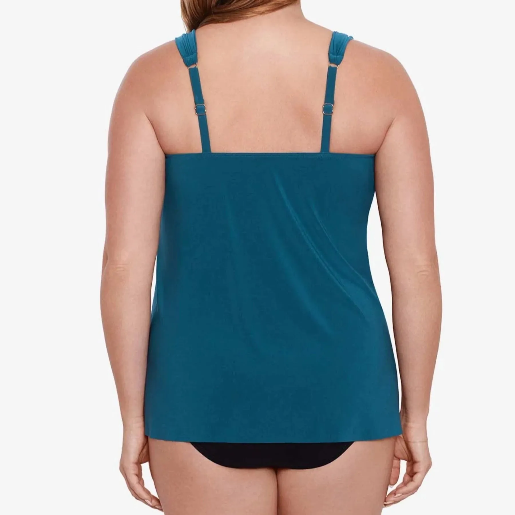 Plus Size Razzle Dazzle Underwire Tankini Top 6518826W - Nova Green