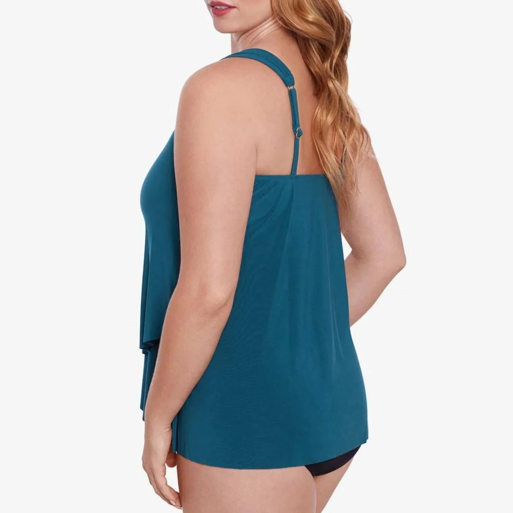 Plus Size Razzle Dazzle Underwire Tankini Top 6518826W - Nova Green