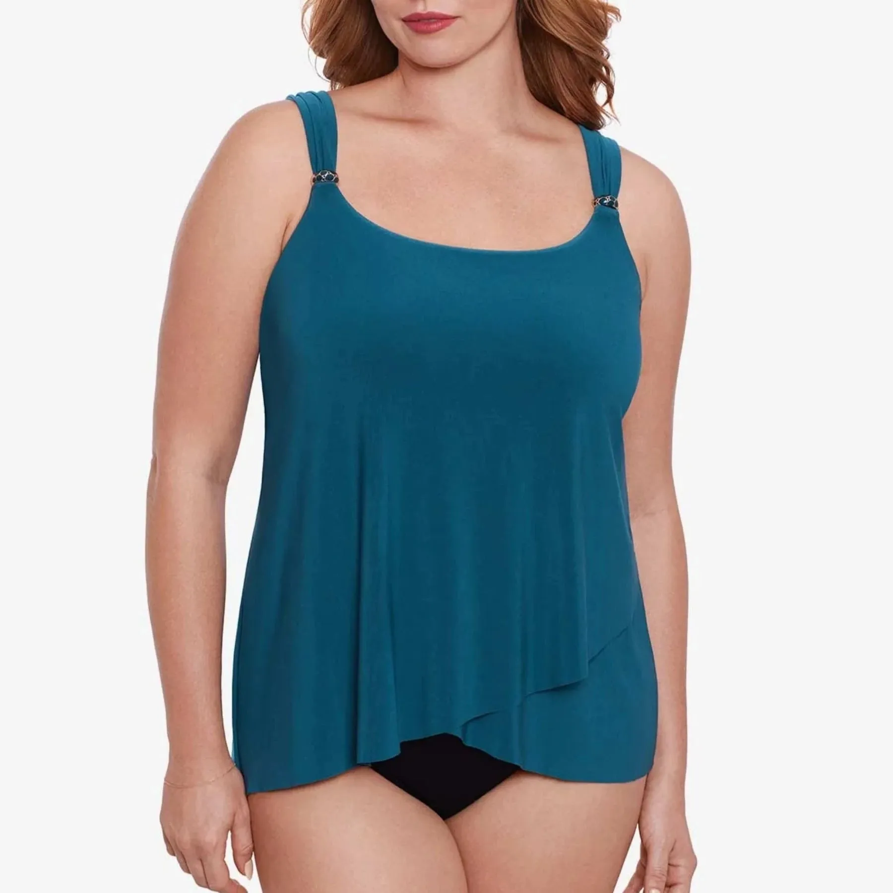 Plus Size Razzle Dazzle Underwire Tankini Top 6518826W - Nova Green