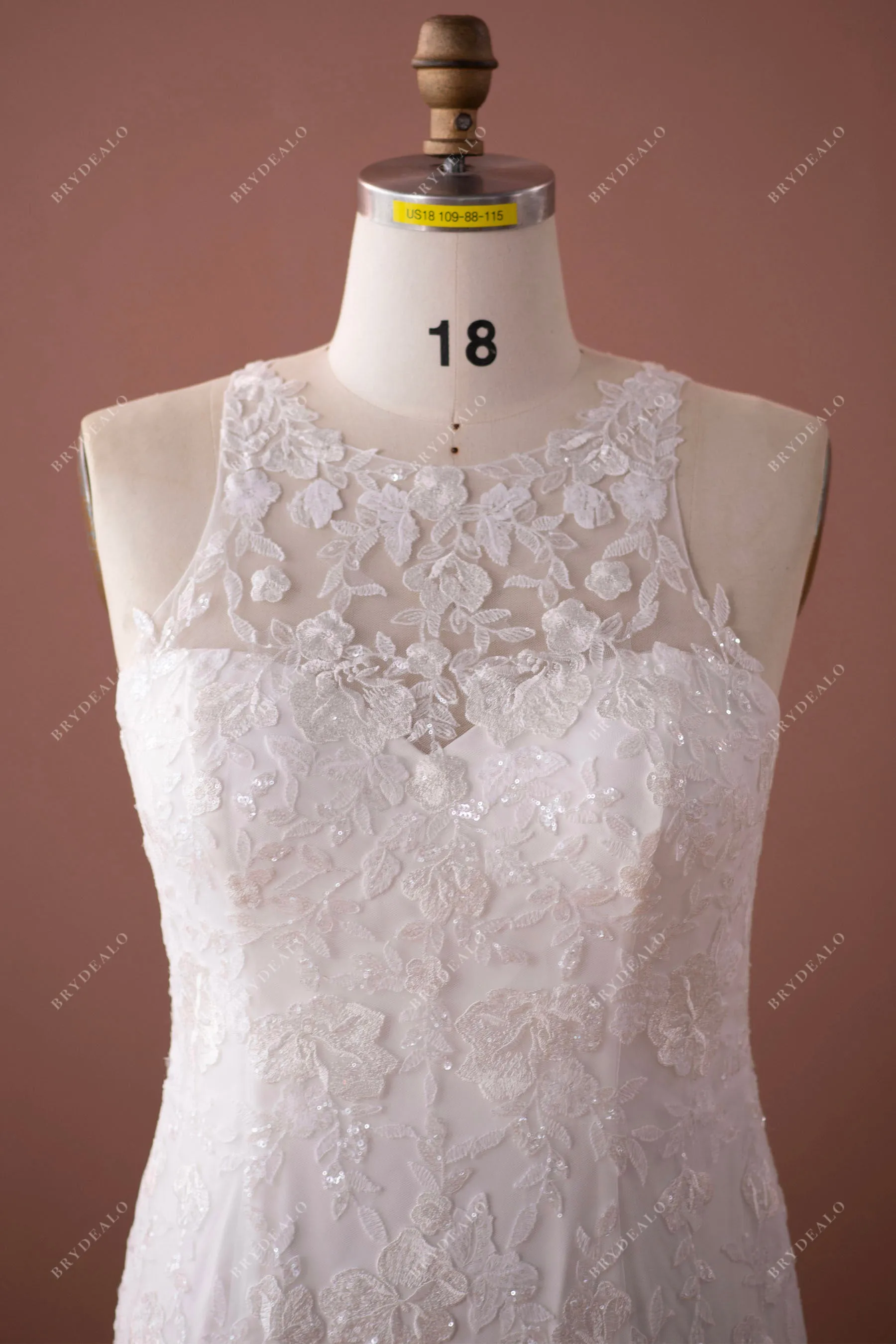 Plus Size Sleeveless Mermaid Illusion Back Destination Wedding Dress