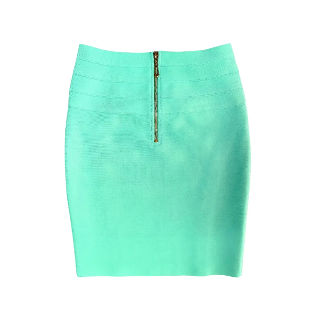 Pre Order:  Neon Solid Green Bandage Mini Skirt