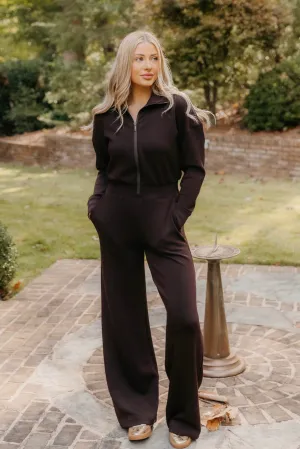 SPANX AirEssentials Long Sleeve Wide Leg Jumpsuit