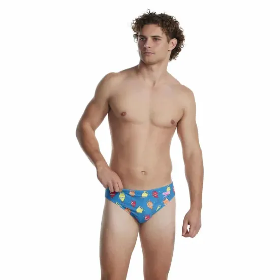 Speedo Mens Escape Briefs Yeah The Buoys-Black/Cobalt/Bolt Blue