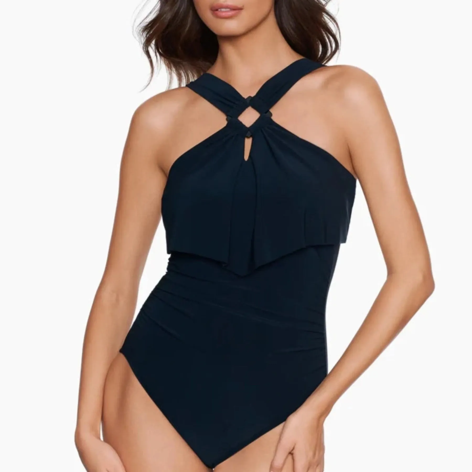 Square Cut Liza One Piece Swimsuit 6006097 - Black