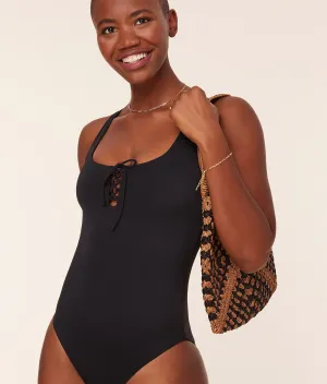 The Macao One Piece - Eco Nylon - Black - Long Torso