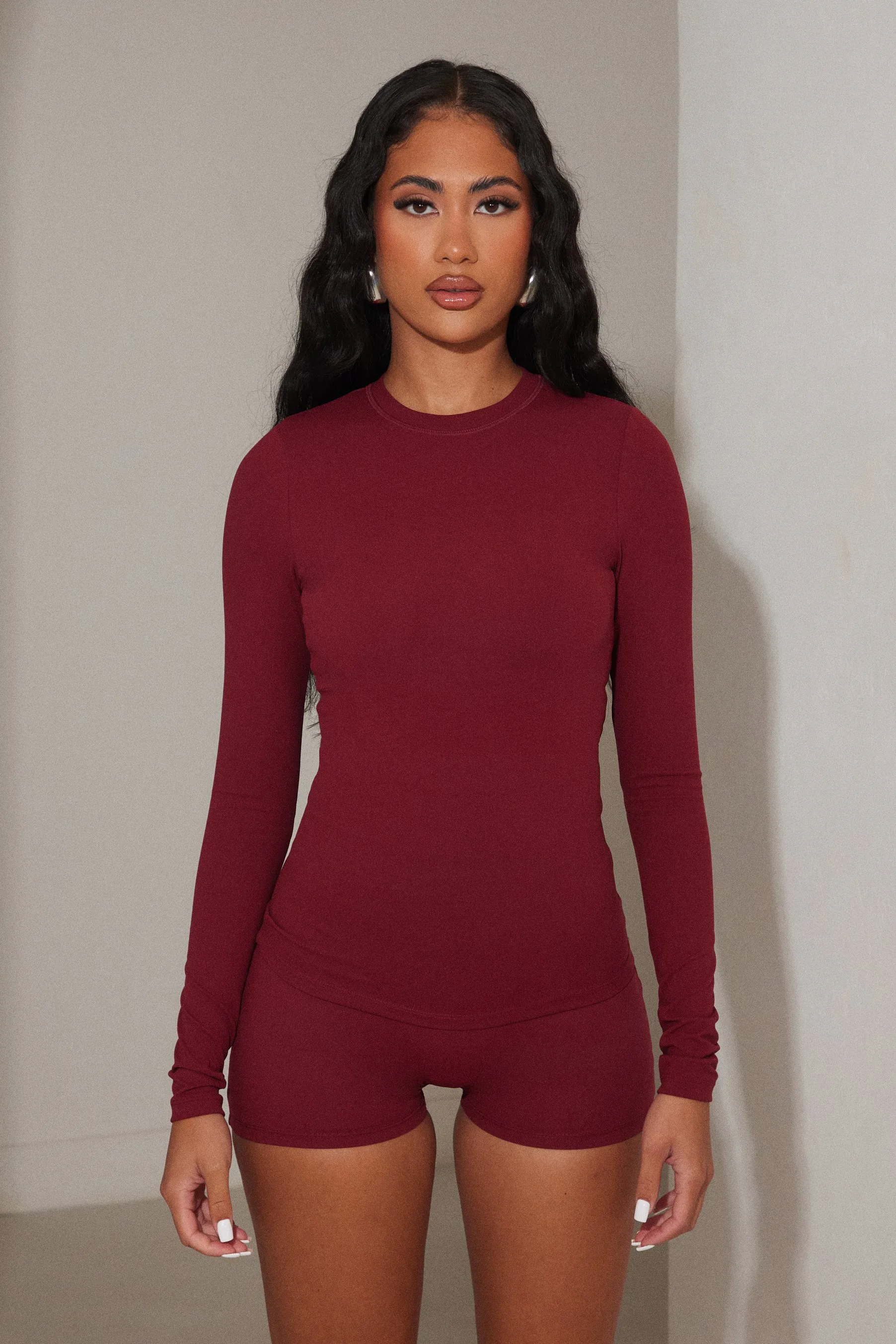 The Sculpt long sleeve tee - Wine